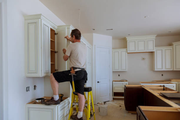 Kitchen island installation in Barnesville by JMT Kitchen Cabinet